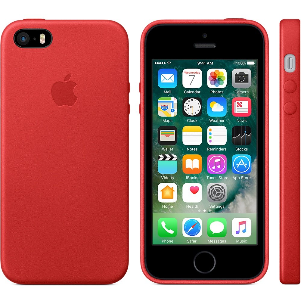 Apple Authentic Leather Case for Apple iPhone 5/5s/SE - Red