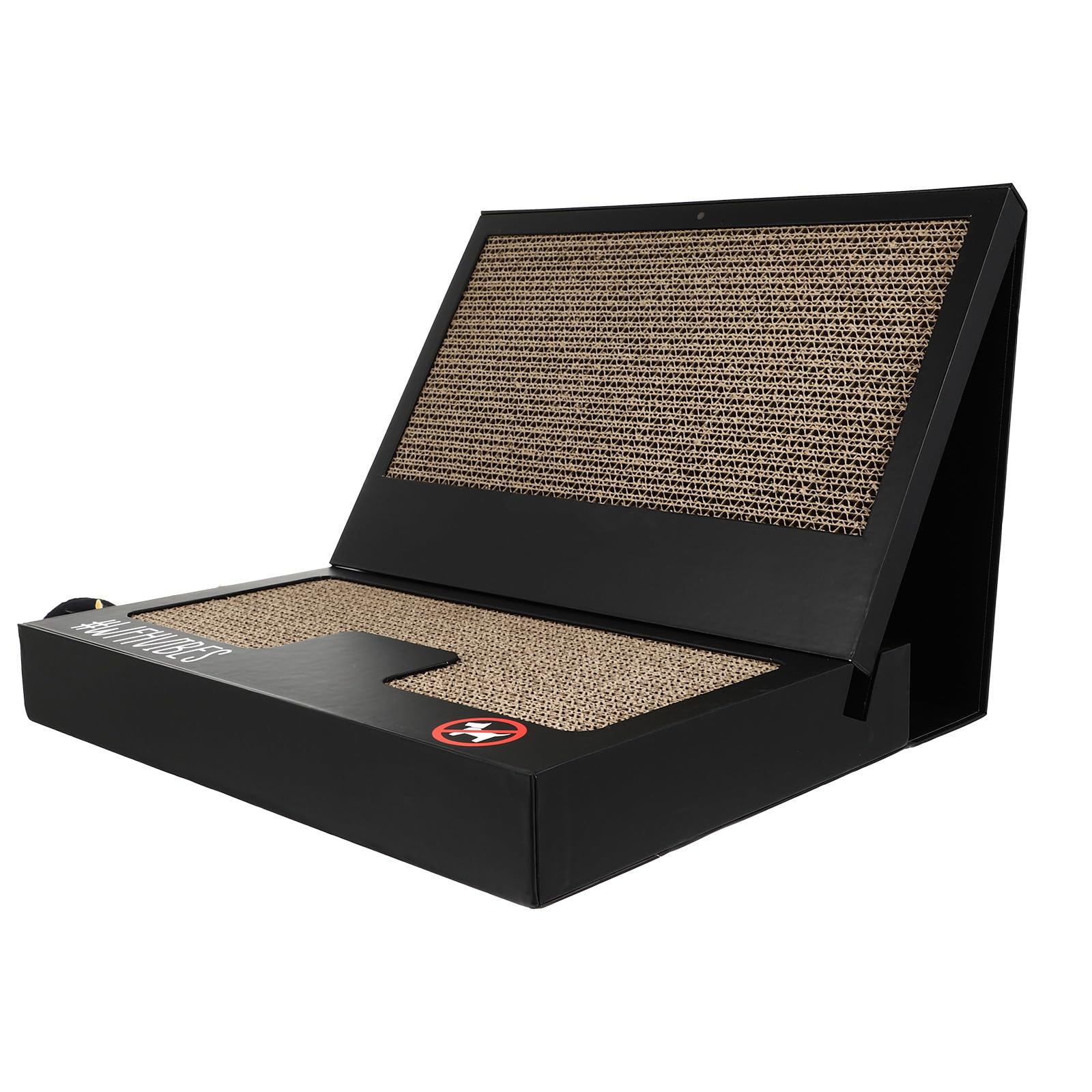 Laptop Modelliertes Katzenkratzspielzeug Kreatives Kratzbrett aus Wellpappe mit Stabiler Konstruktion und Beißring, ideal für Katzen im Wohnraum