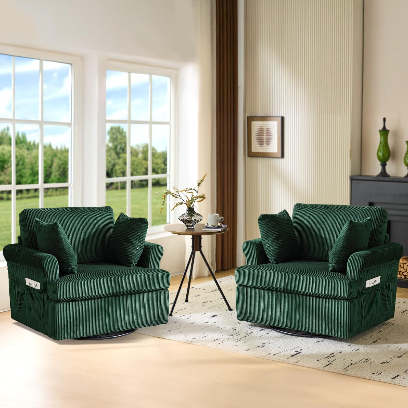 VINGLI 39.2 Swivel Accent Armchairs Set of 2