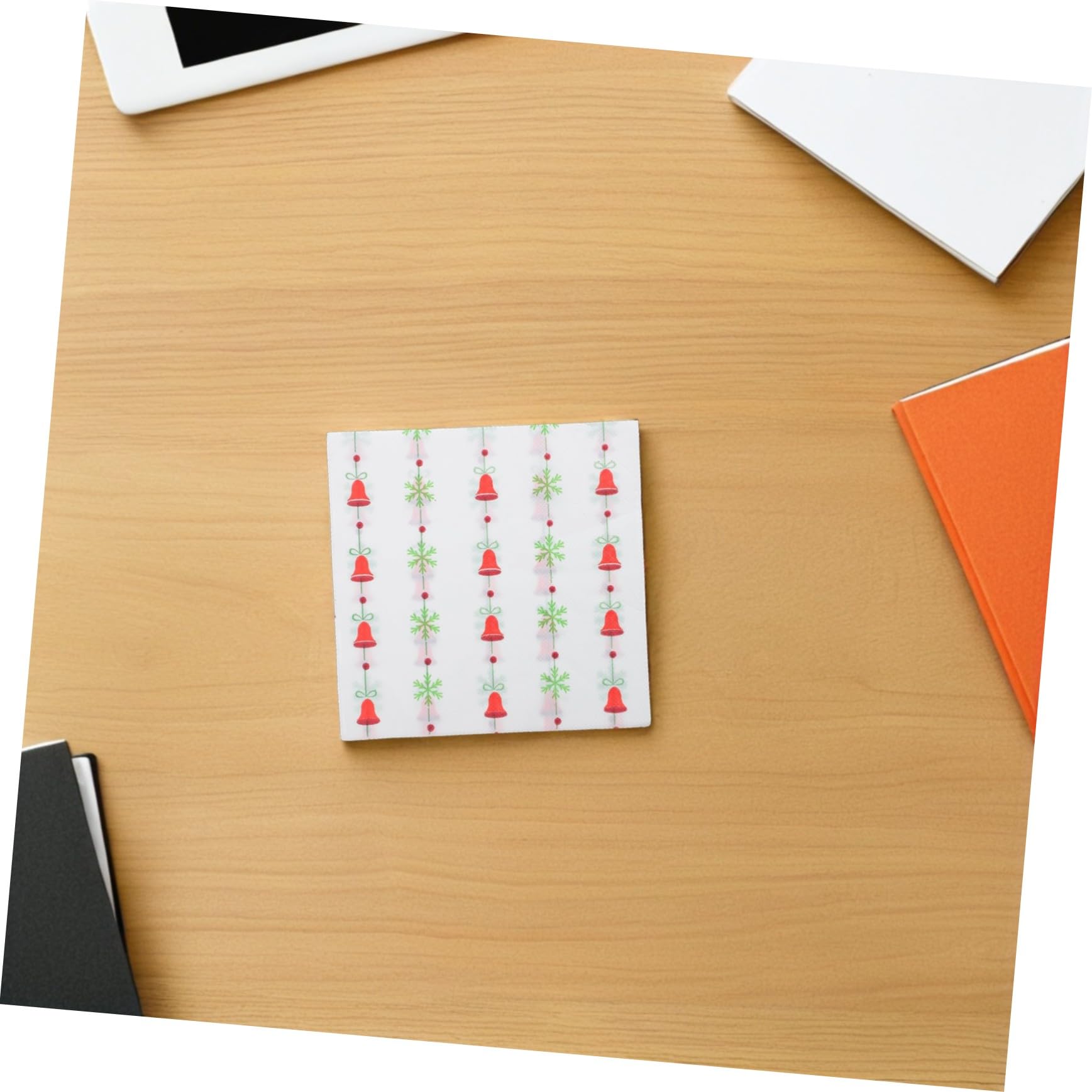 120piezas Servilletas Navideñas de Papel Estampado de Campanas Estilo Retro Servilletas de Cena Desechables para Decorar Fiestas de Invierno y Celebraciones