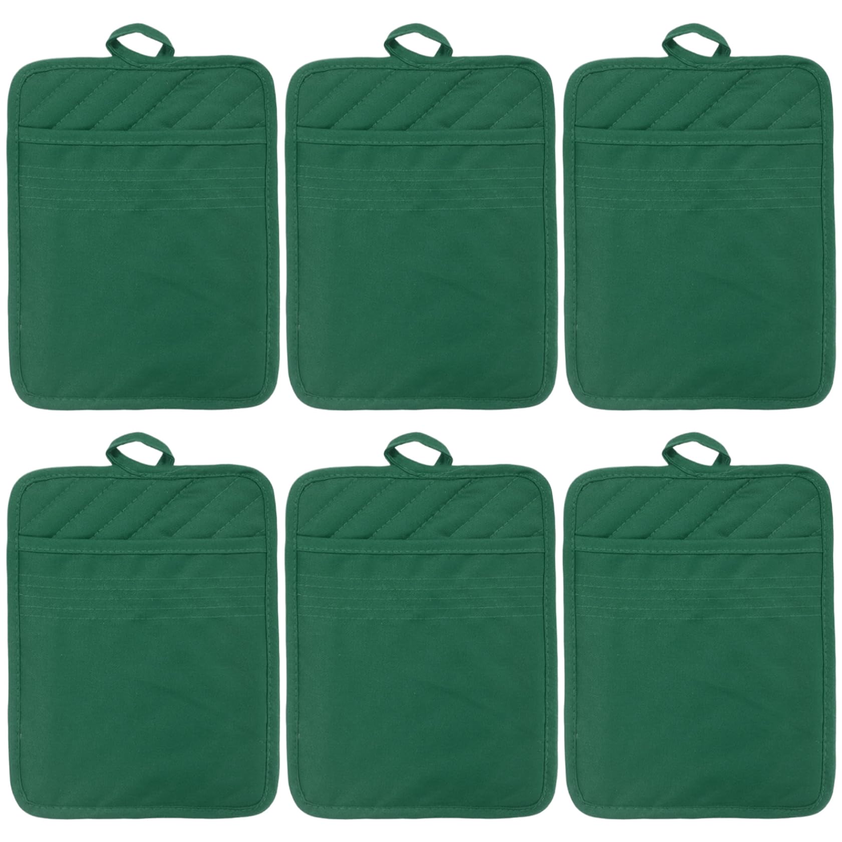 Pack de 6 agarraderas para ollas de cocina (7x9") con aislamiento térmico y anillo para colgar