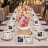 Vista 5 de RomanticBaking 3 ¼" x 3 ¼" x 1 ½" 50PCS Cajas de Trufas de Chocolate para 4, Cajas de Galletas Cajas de Panadería Mini con Ventana para Brownie