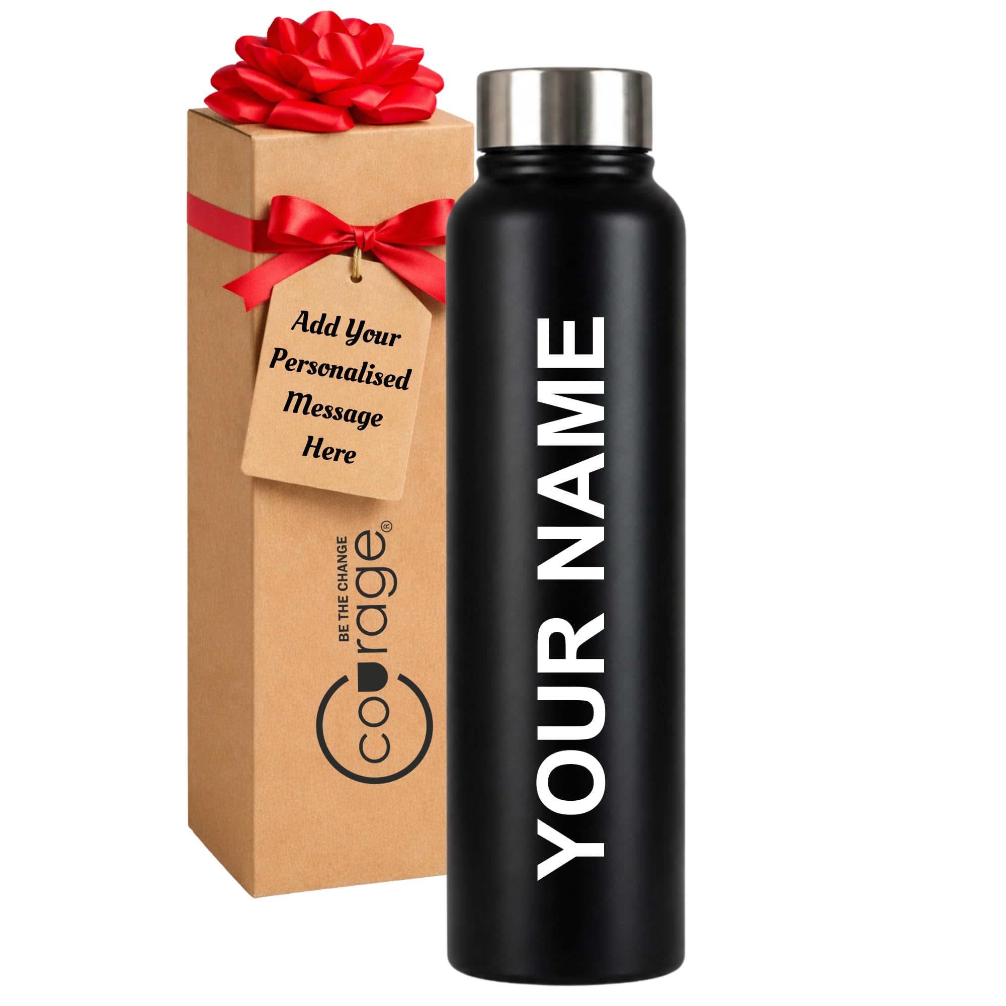 Courage Personalised Stainless Steel Water Bottle 1 Litre | Custom Name Engraved Bottle | Leak-Proof, BPA-Free, Rust-Resistant | Stylish Gift for Kids, Women & Men | Office, School & Gym Use (Green) — Amazon image 10