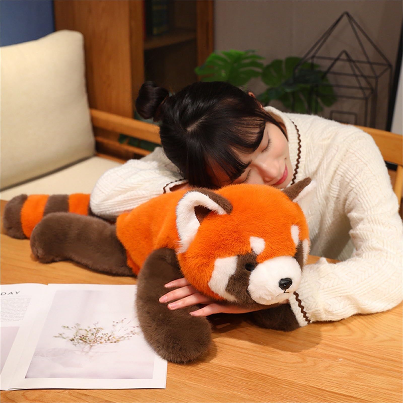 Pluszowa Panda Czerwona 30cm/45cm/60cm, pluszowa zabawka szop, super miękka, komfortowa, przytulna, słodka poduszka ciała, pluszowe misie panda, prezenty urodzinowe dla chłopców i dziewczynek 45cm