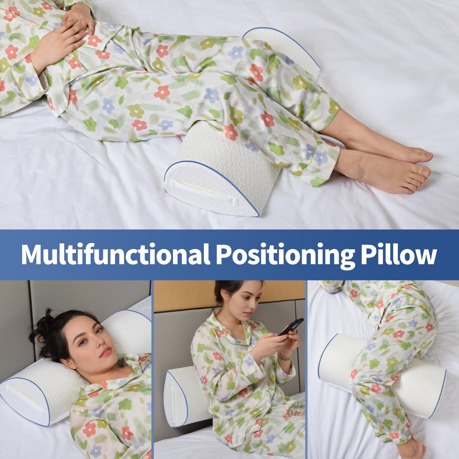 Leg Posture Pillow Pozico Kniekussen Voor Zijslapers | Ergonomisch Traagschuim Kussen | Steun Voor Benen, Rug, Knieën | Met Wasbare Overtrek Orthopedisch Steunkussen