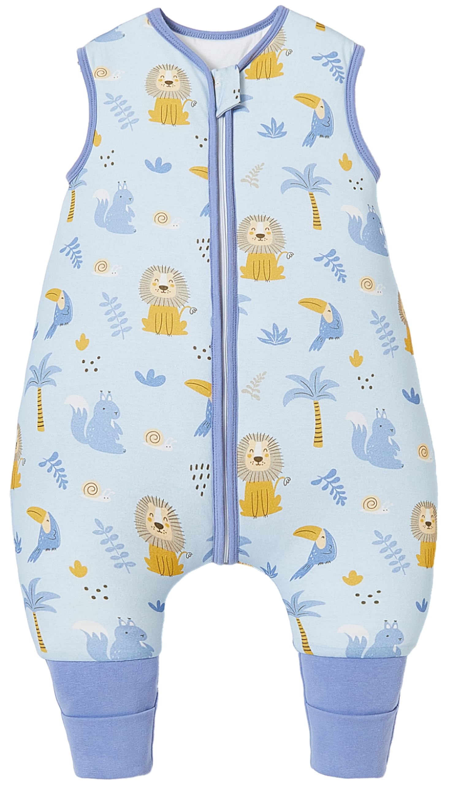 Chilsuessy Baby Schlafsack mit Beinen 2.5 Tog Winter Schlafsack Unisex Ganzjahres Schlafsack mit Füßen Babyschlafsack Schlafsack Kinder, Blau Löwe, 80cm/Baby Höhe 85-95cm