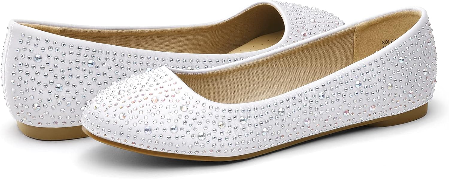 DREAM PAIRS Women's Sole-Shine Rhinestone Ballet Flats Shoes - Image 2