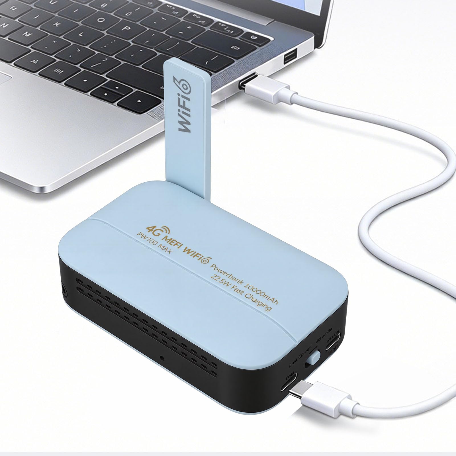 Portable Hotspot Mobile Hotspot Routeur Portable avec Banque d'alimentation 10 000 MAh Mobile 4G LTE 300 Mbps 6 Emplacements pour Carte SIM pour Voyage, Affaires, Voiture, Streaming en Plein