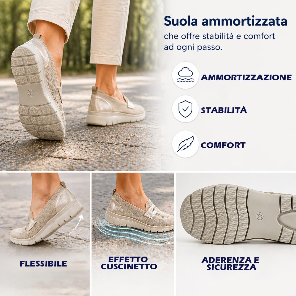 Scarpe Slip On Donna Comode e Leggere, Sneakers in Maglia Traspirante, Scarpe da Passeggio Casual Senza Lacci con Suola Antiscivolo