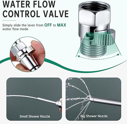 Miniatura 2 de Kit de enema de ducha, sistema de limpieza de boquilla de ducha con válvula de control de agua para hombres y mujeres, limpieza portátil