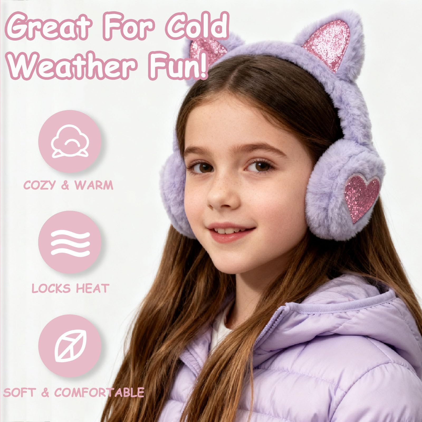 SEDEX Ohrenschützer Kinder Winter Ohrenwärmer Damen Ohrschützer Mädchen Plüsch Warm Ohrenschutz Kind Warme Ohrschutz Weiche Flauschige Outdoor Ohrwärmer Kälteschutz Winddicht Winterzubehör für Frauen