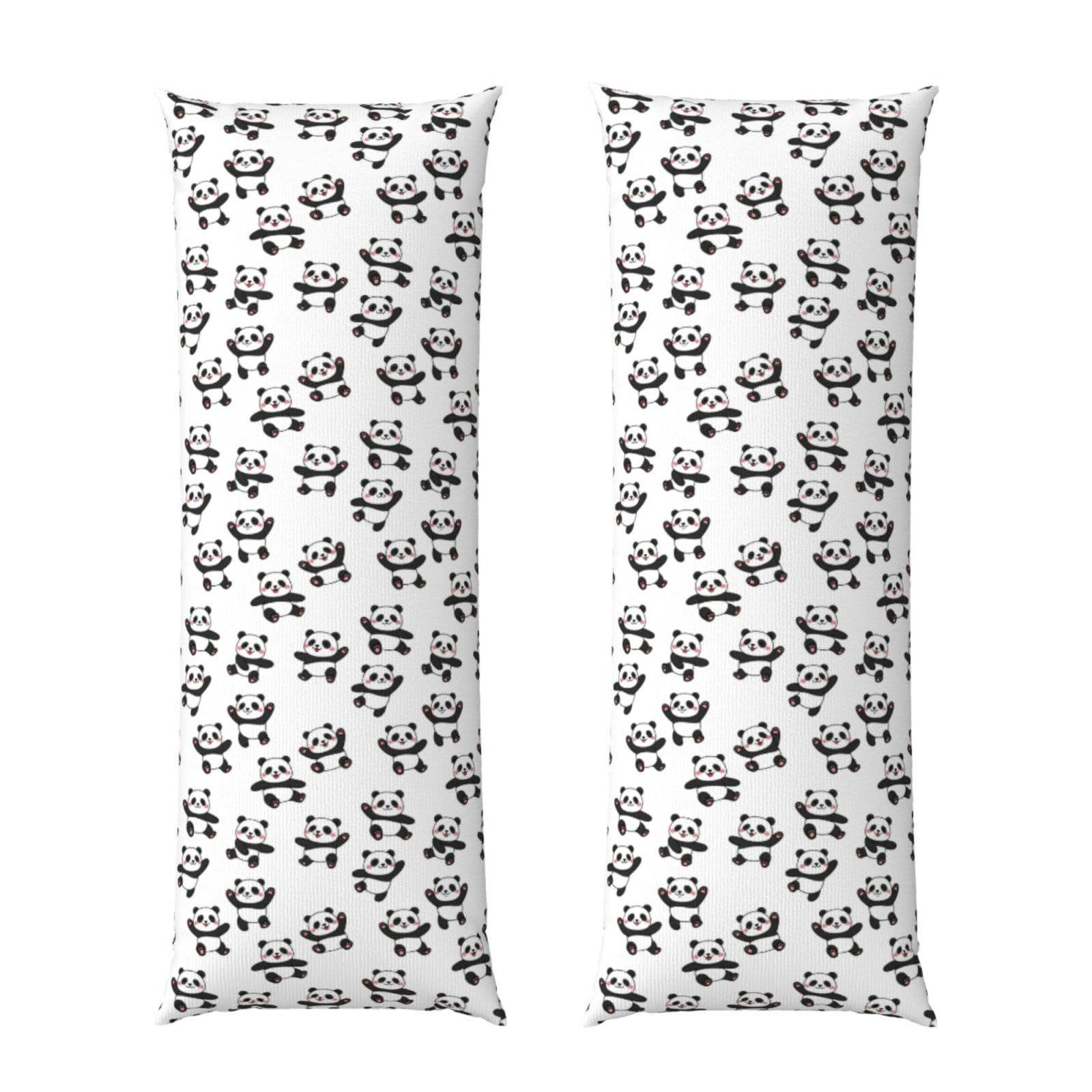 Body Pillow Cover 20x60 Cute Cartoon Pandas, Soft Microfiber Long Pillowcase with Zipper Closure, Breathable Plush Cushion Case for Bed Home Hotel