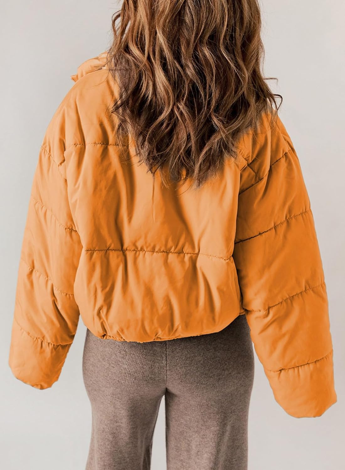 Dokotoo Womens Winter Quilted Jackets Long Sleeve Full Zip Puffer Jacket Coats with Pockets - Image 5