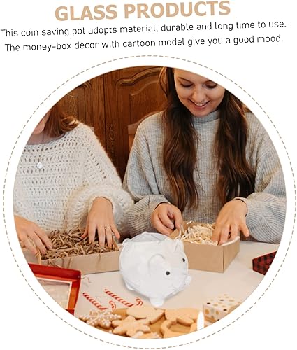 Miniatura 4 de SAFIGLE 2 tarros de cristal para decoración de animales, caja de ahorro de dinero transparente, alcancía, decoración del hogar, alcancía, alcancía,
