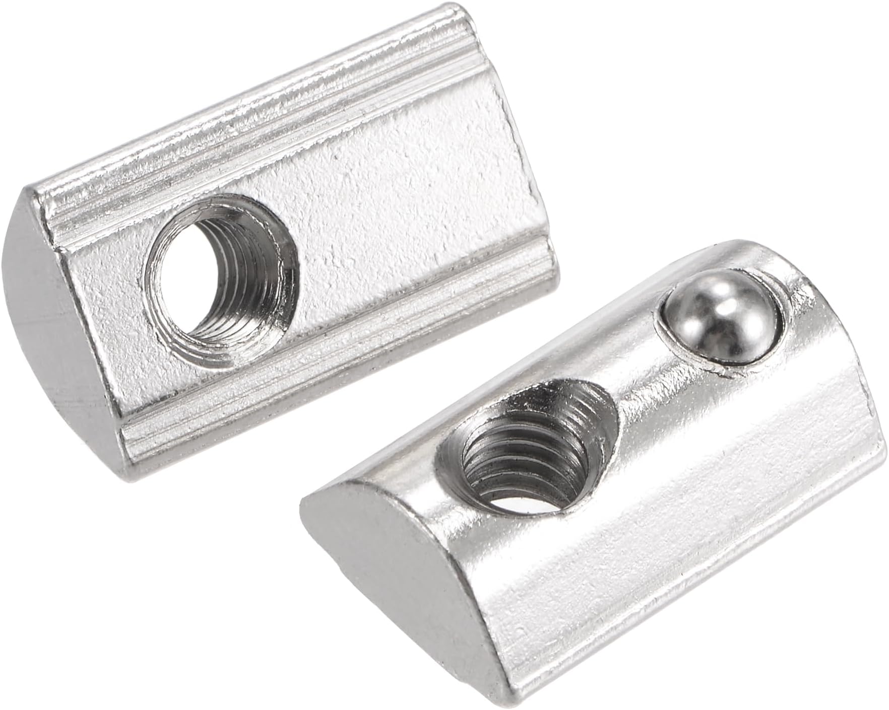 sourcing map M6 T Slot Nuts Roll in Spring T-nut with Ball Carbon Steel for 4040 Series Aluminum Extrusion Profile Rail with 8mm Slot 5Pcs