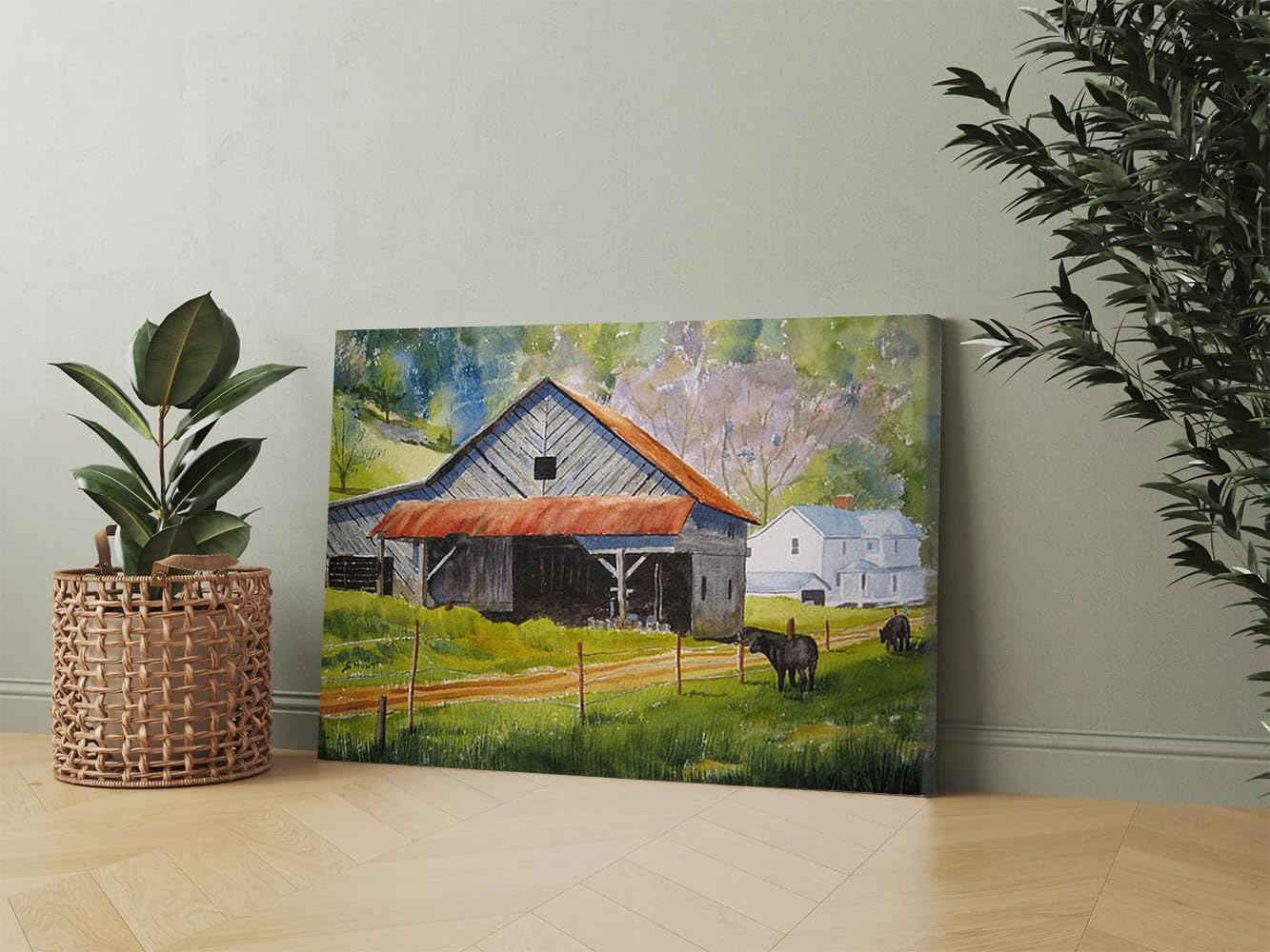 GADGETS WRAP Canvas Gallery Wrap Framed for Home Office Studio Living Room Decoration (17x11inch) - Boone Farm