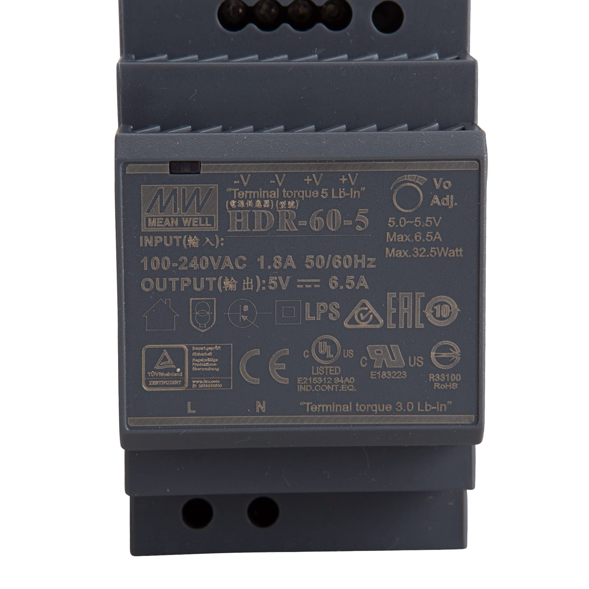 Mean Well HDR-60-5 Hutschienen-Netzteil (DIN-Rail) 5 V/DC 6.5A 32.5W 1 x