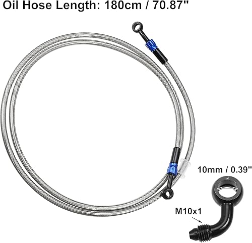 Miniatura 5 de X AUTOHAUX Manguera de freno AN3 28 90 grados M10 motocicleta hidráulica línea de aceite manguera de aceite para ATV motocicleta Motocross Racing
