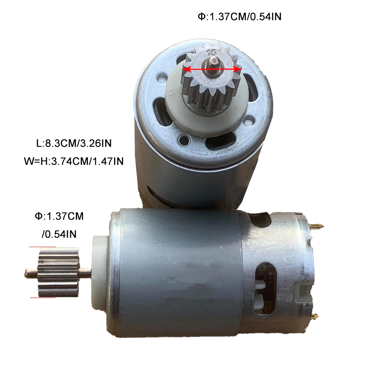 weelye 2 Pcs 24V 40000RPM 15T Children's Powered Wheel Electric Motor,Drive Engine Accessory for Car Children Ride on Toys Replacement Parts