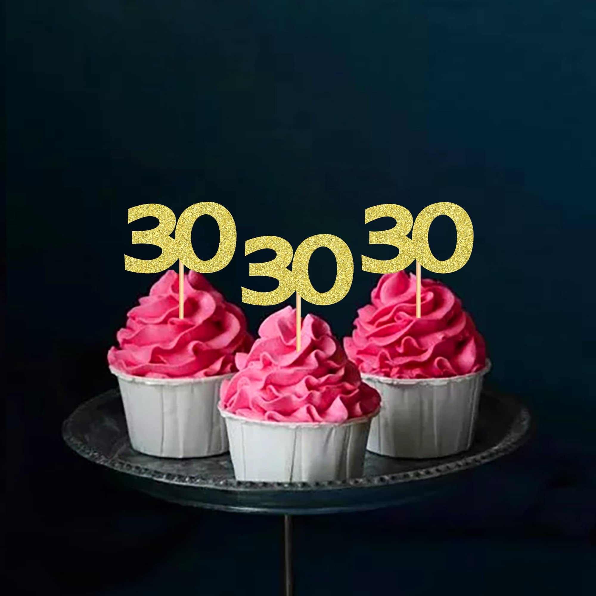 Amazon.co.jp: ZpiLkes 24個 ゴールドグリッター 30歳の誕生日 カップ
