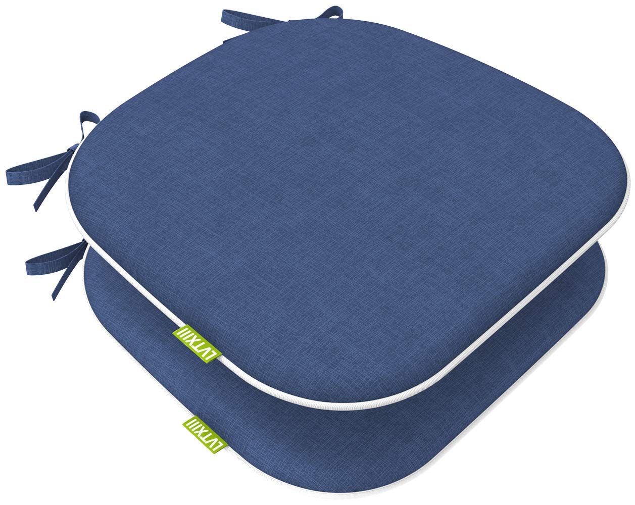 Photo 1 of LVTXIII Patio Seat Cushions D16 x W17 Inches Outdoor Chair Pads All Weather Chair Cushions for Garden Patio Furniture Chair Home Set of 2 – Navy Textured