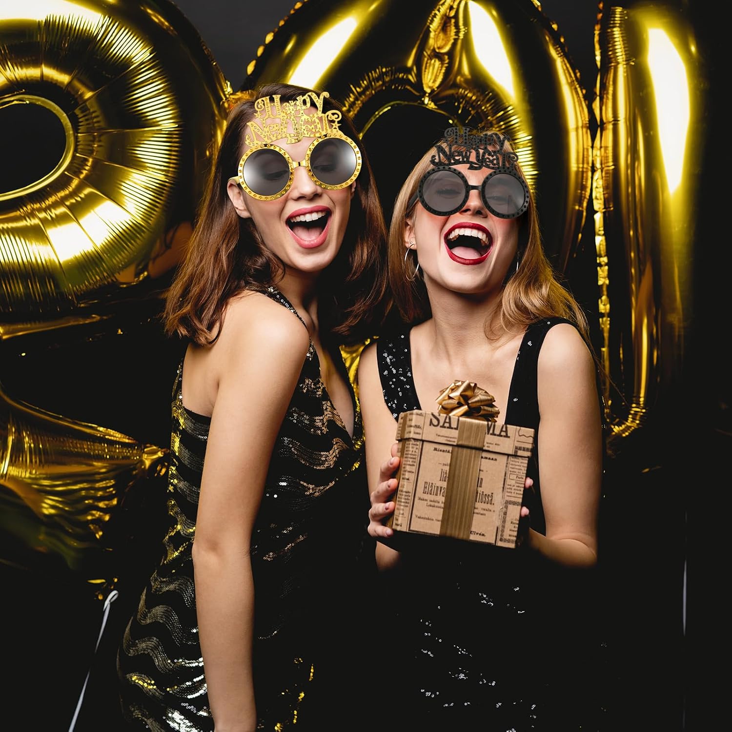 Copkim 24 Pack Happy New Year Eyeglasses Bulk 2026 New Years Eve Glasses Tet Eve Sunglasses Party Favor Decoration Supplies