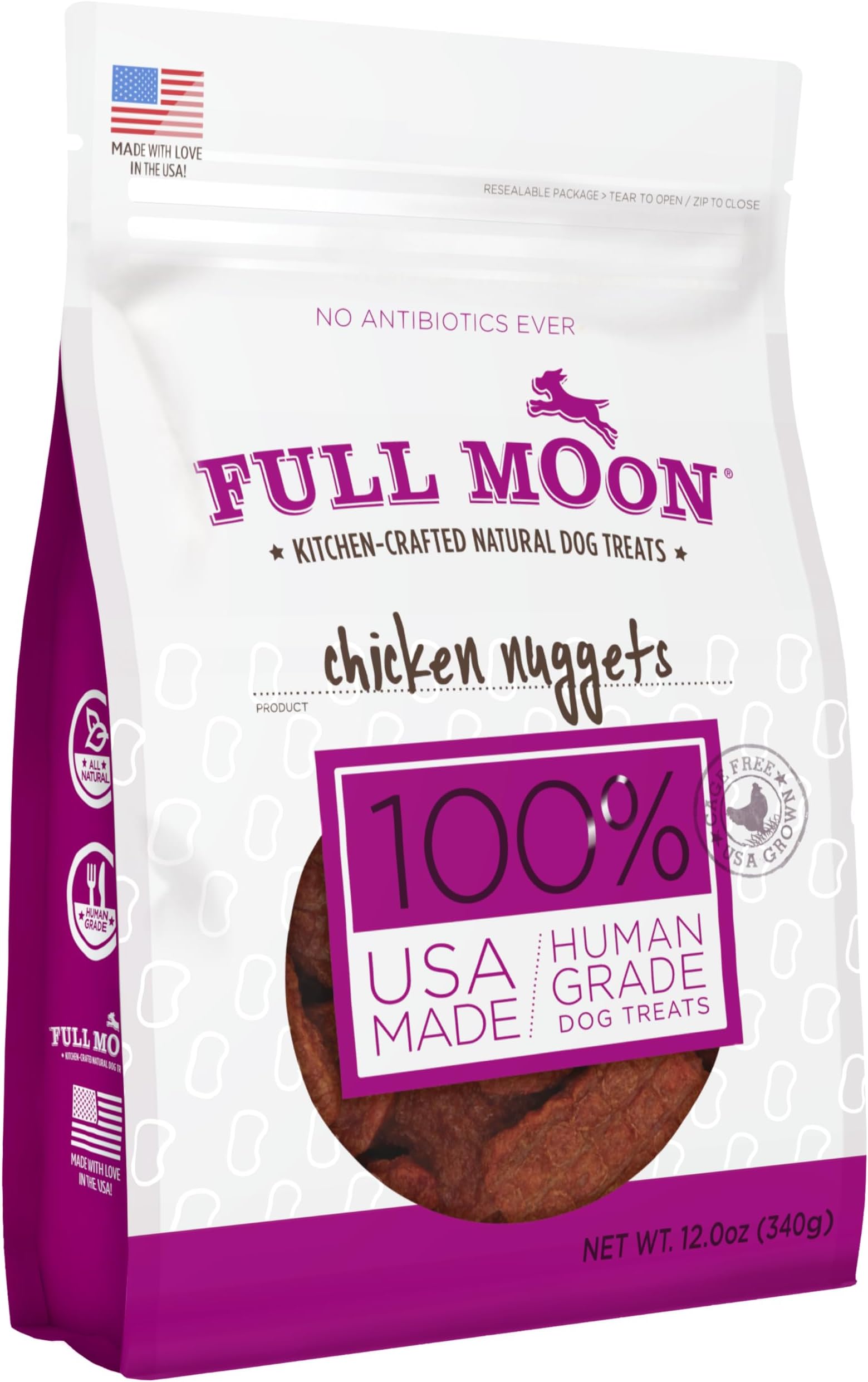 All Natural Human Grade Dog Treats, Chicken Nuggets, 12 Ounce