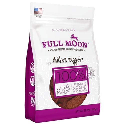 Full Moon® Chicken Nuggets Dog Treats 12 oz | Human Grade, No corn, No wheat, No soy, Glycerin Free, Made in the USA - Chicken Nugget - 12 Ounce (Pack of 1)