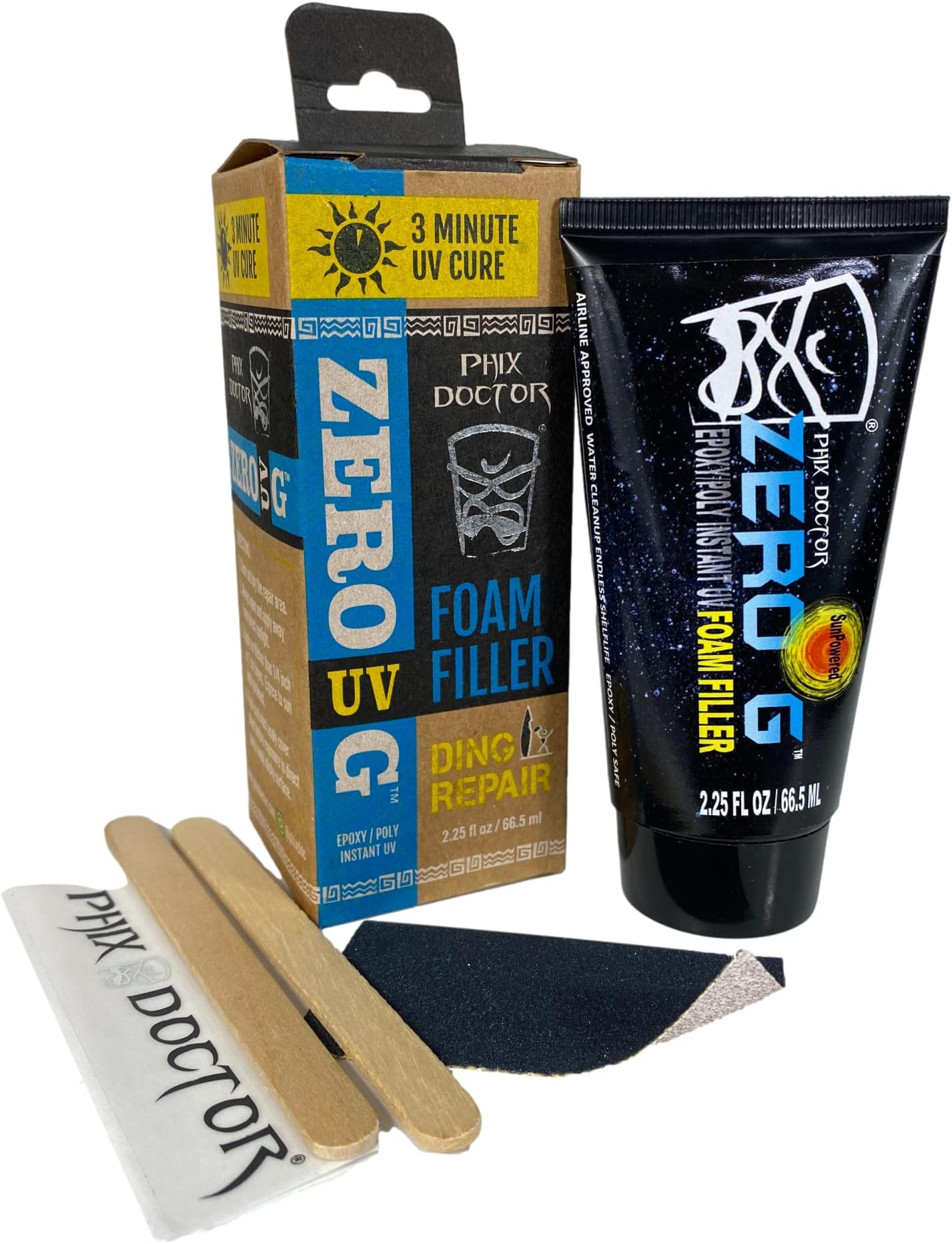 Phix Doctor Zero G UV Foam Filler Epoxy/Poly Surfboard Repair Kit
