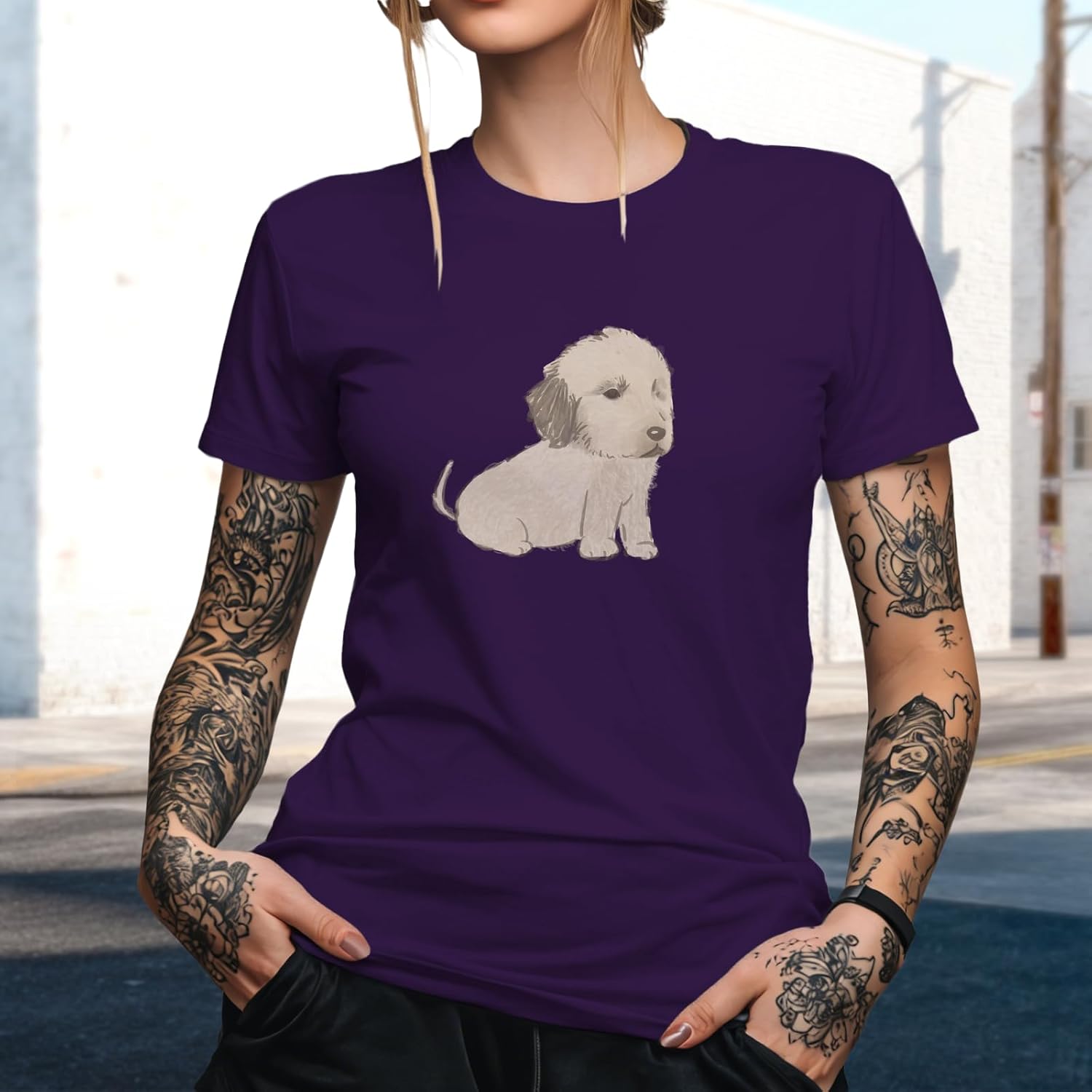 Casual Tops for Women Solid 100% Cotton Graphic Short Sleeve Loose Fit Stylish Lightweight Outdoor Casual Tees - Image 2