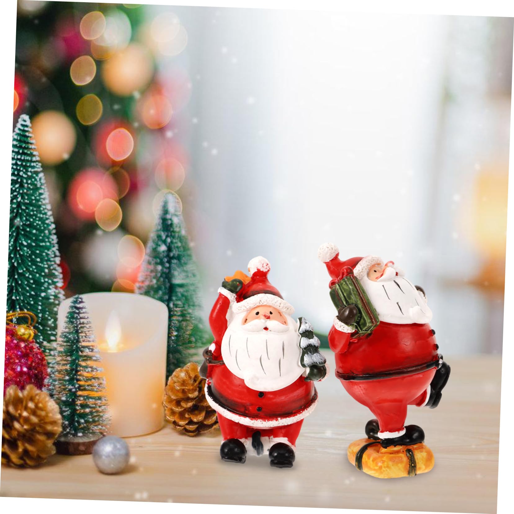 Alipis 10 Pezzi ornamenti di babbo natale statuine di Babbo Natale ornamento di Natale regali retrò christmas tree xmas tree modello babbo natale mini addobbi natalizi resina rosso