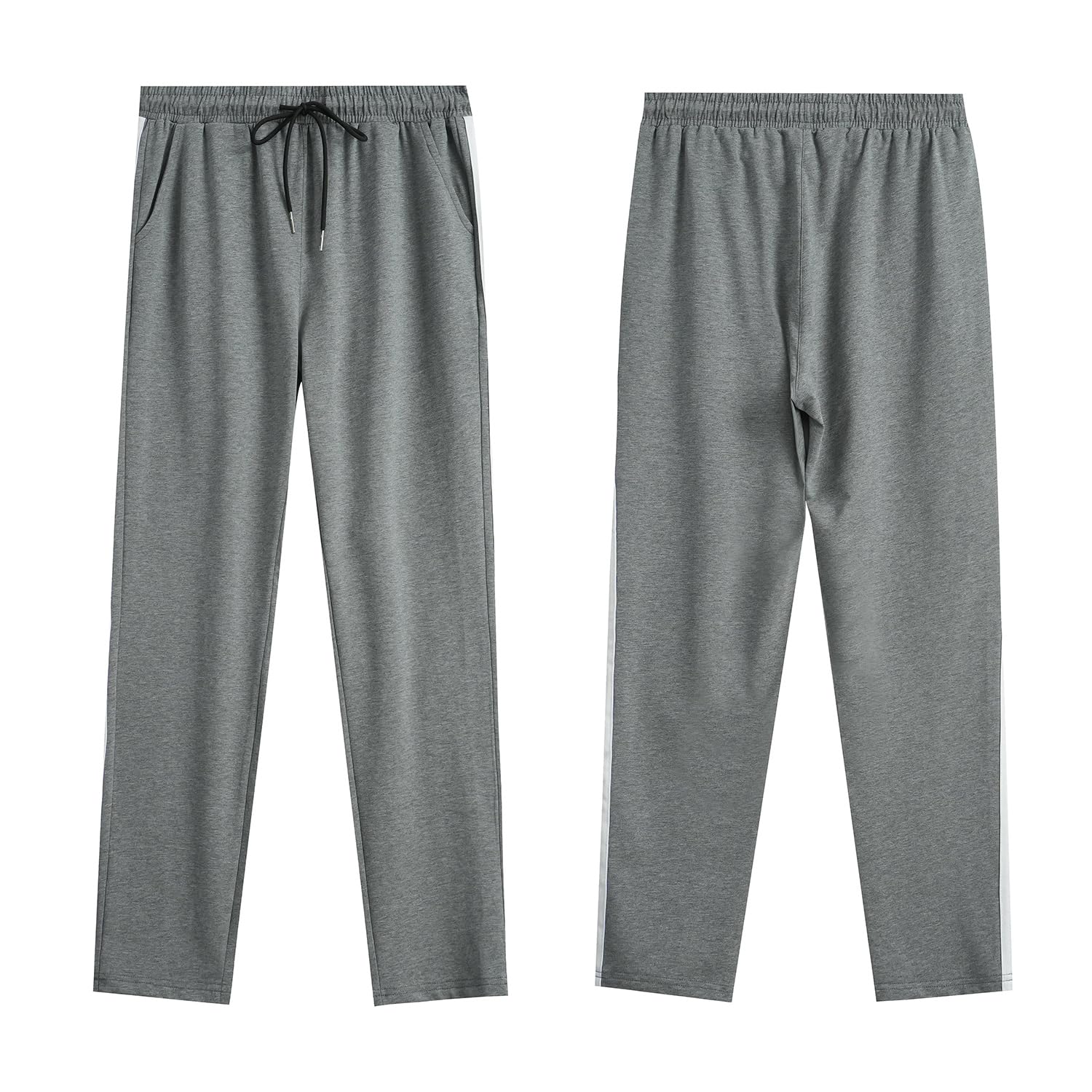 Spodnie do Joggingu Męskie Bawełniane Spodnie Dresowe z paskami Spodnie Treningowe Spodnie do Biegania Długie Spodnie Rekreacyjn z Kieszeniami dres Treningowy
