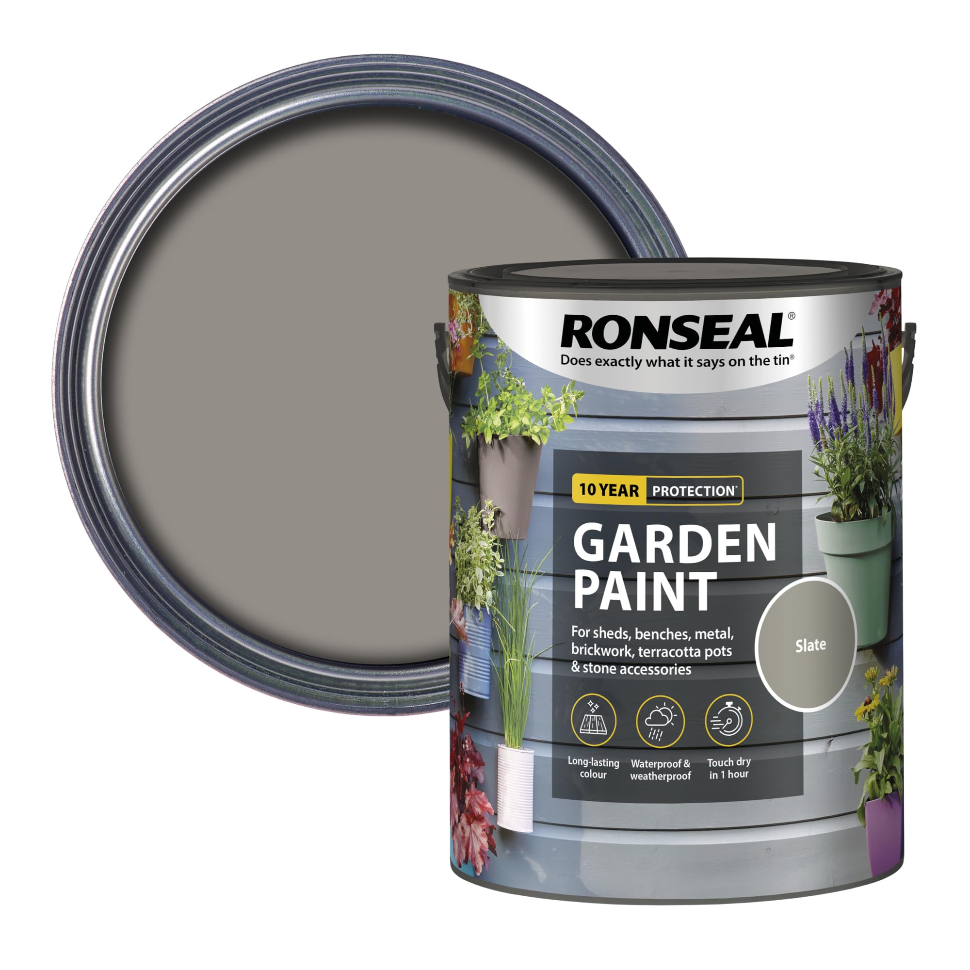 Ronseal Garden Paint - Slate - 5 Litre