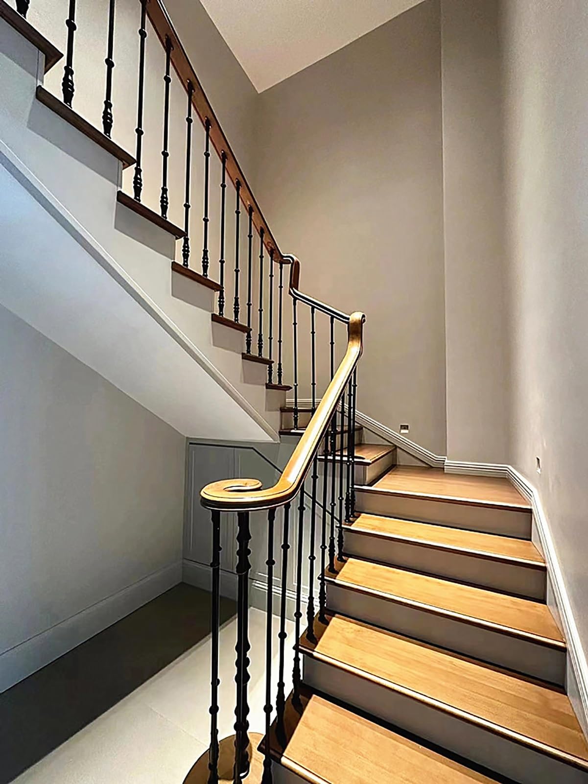 Poręcze schodowe w kształcie litery U, (balustrady schodowe aluminiowe balustrady do wnętrz schodów, zestaw okrągłych sztywnych szpineli schodowych 5/8", słupki do poręczy schodowej na willę/balkon