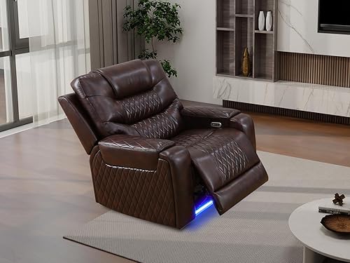 Miniatura 49 de Juego de sofá para sala de estar, sofá de dos plazas con consola de almacenamiento, portavasos, luz LED, puerto USB para apartamento, oficina