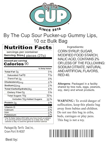 Miniatura 10 de Gimbal labios de gominola amargos (1lb68piezas)