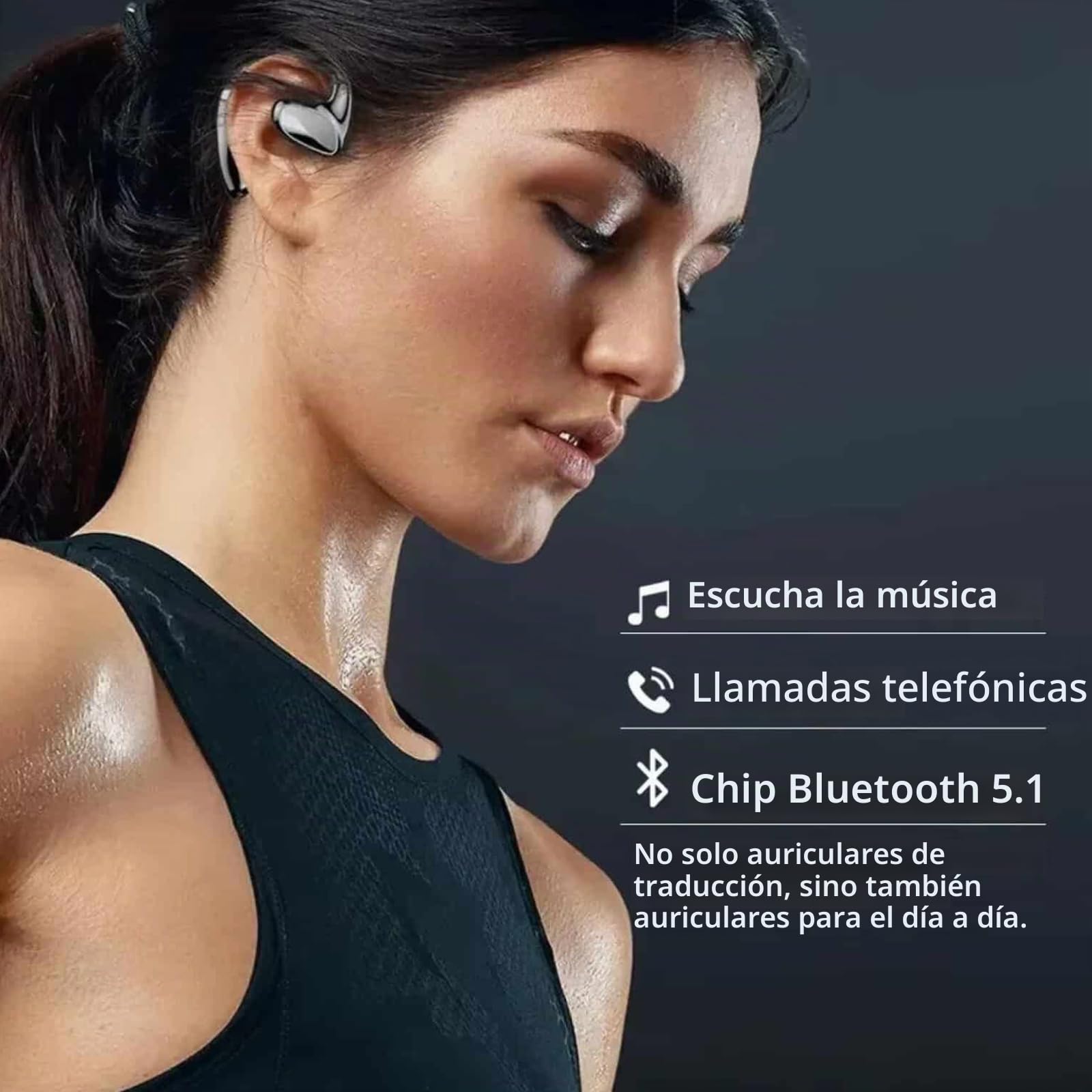 Talkbuds Auriculares con traducción Ai en tiempo real, 144 idiomas y acentos, traductor bidireccional, auriculares Bluetooth, auriculares impermeables IPX5, controles táctiles, para