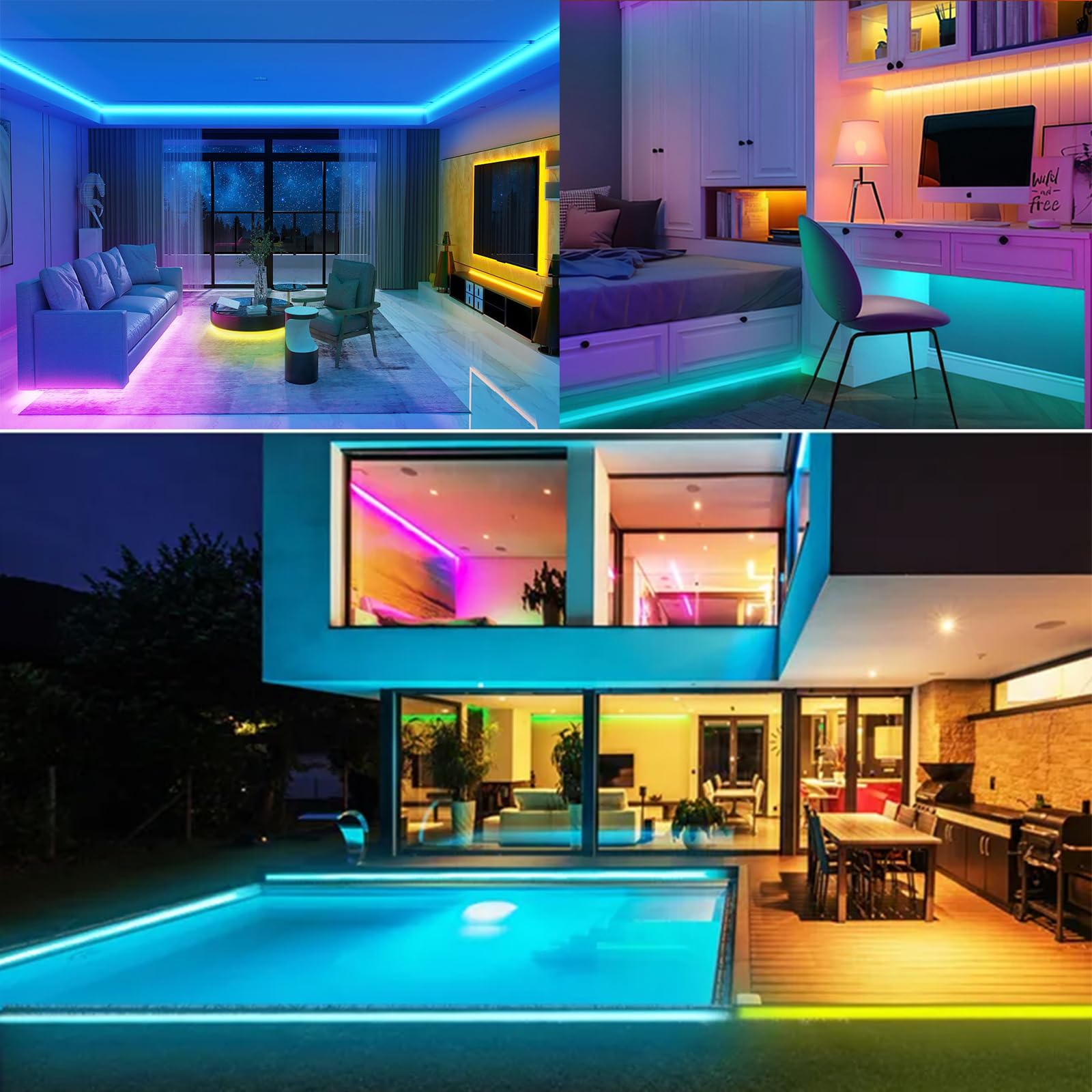 12V WS2811 Striscia LED Neon, RGB Pixel Strip 5 Metri Flessibile IP65 Impermeabile Nastri Intelligente Indirizzabile Individualmente a Colori per Decorazione Pubblicitaria DIY
