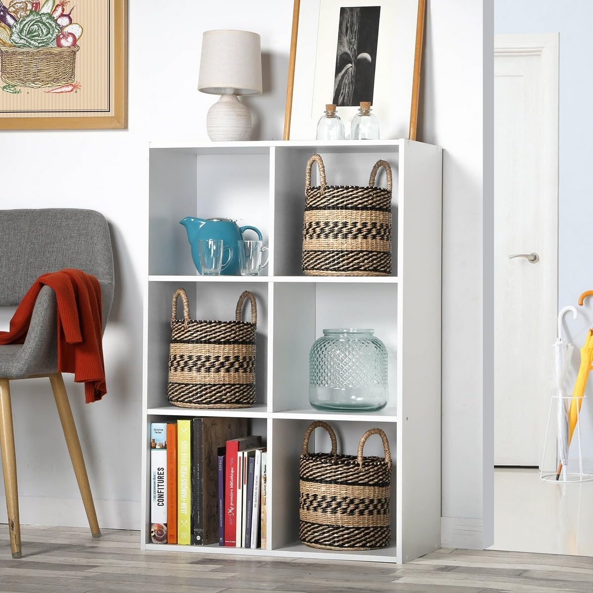 CaliCosy Etagère de Rangement 6 Cases