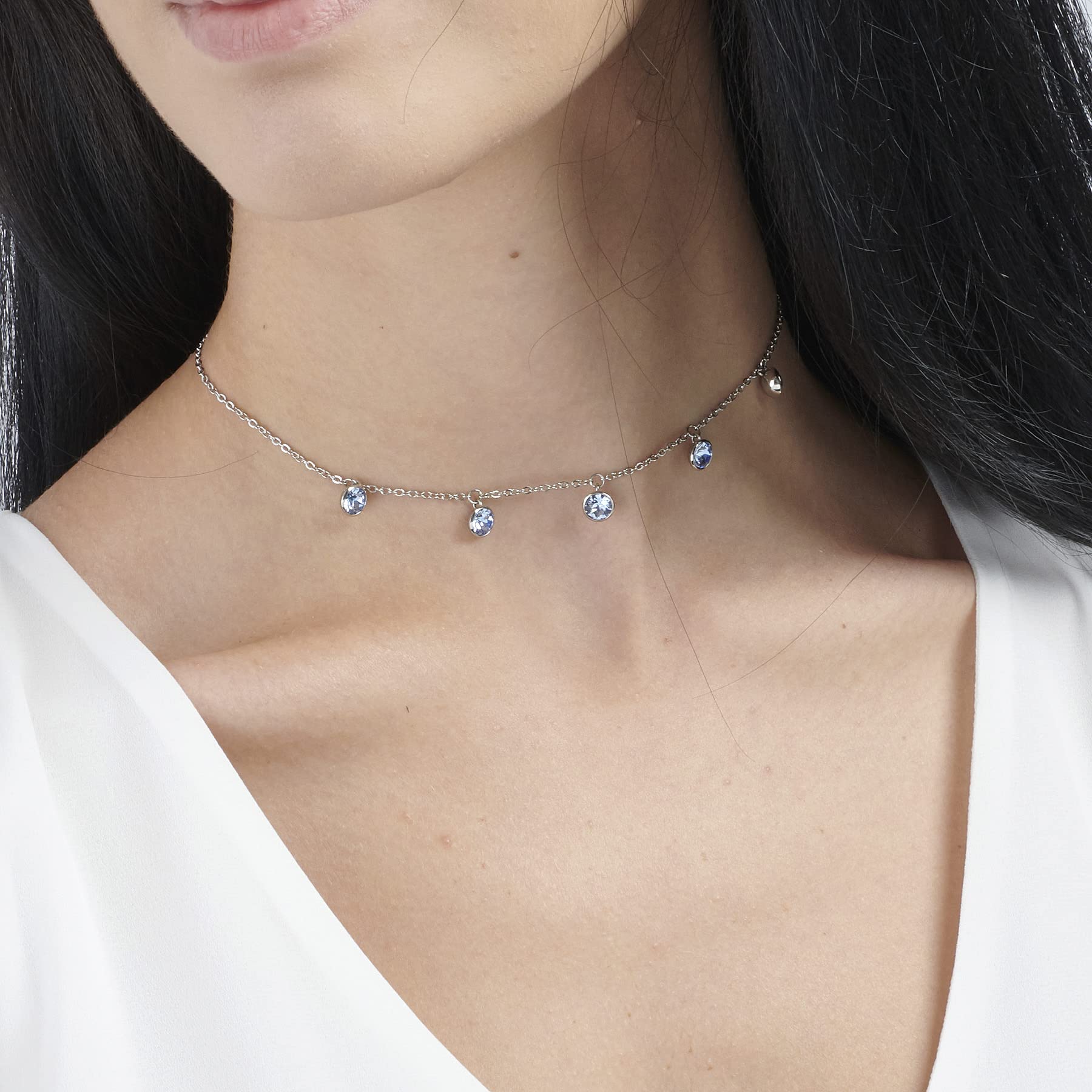 Brosway Collana Donna, Collana in Acciaio e Cristalli | Collezione Symphonia - BYM08