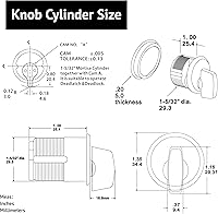 Vista 7 de elox Cilindro con llave de zinc y 1 cilindro de perilla para Adams Rite Commercial Storefront Door Lock a Pair Pack DU