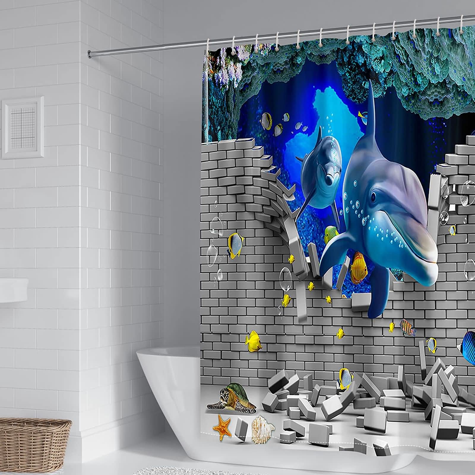 Rideau de douche anti moisissure en polyester lavable KnSam 165x180