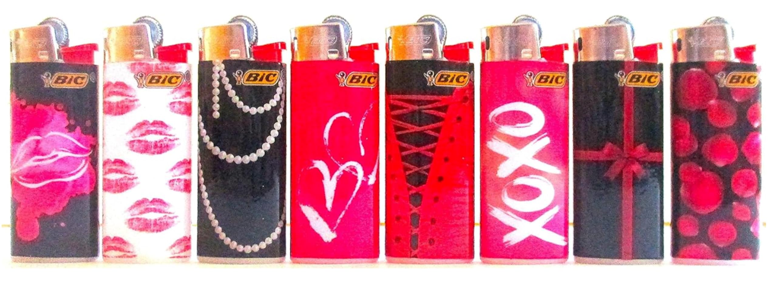 Bic Mini Lighters Xoxo Series Lot Of 8