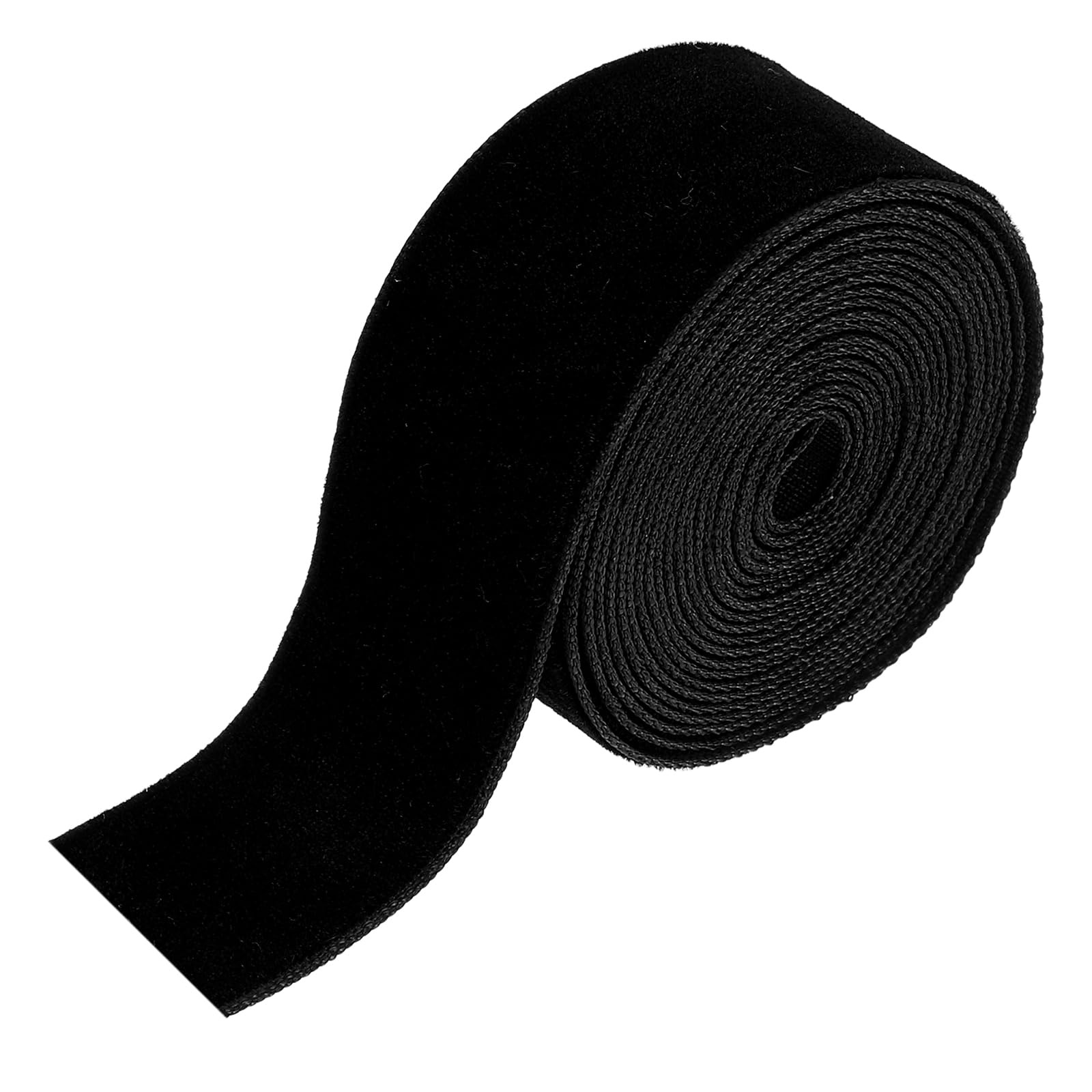 sourcing map Velvet Ribbon 2.5cm x 1.8m Single Face Spool Black