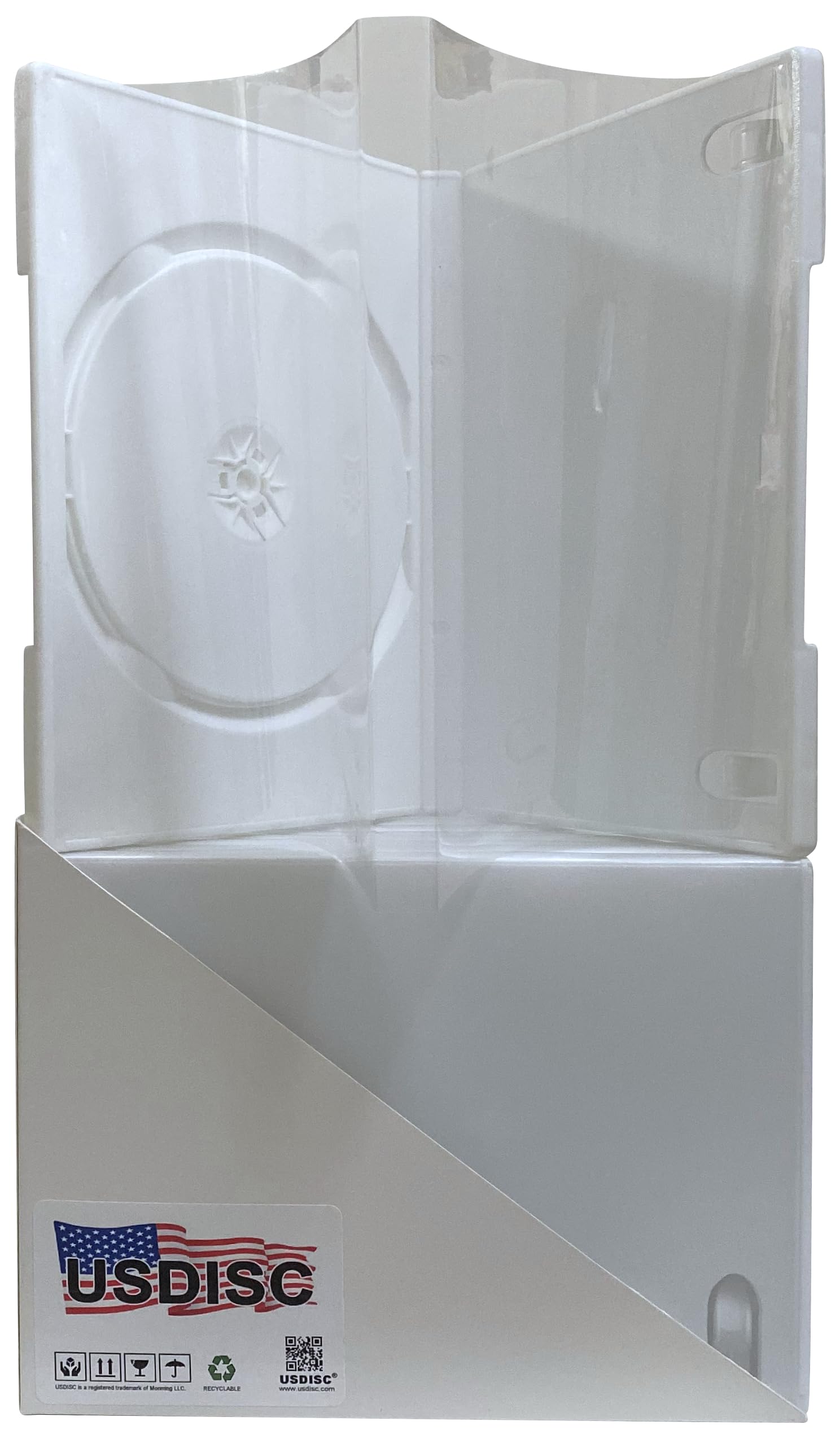 USDISC DVD Cases Standard 14mm Premium, Single 1 Disc, White, Pack of 400