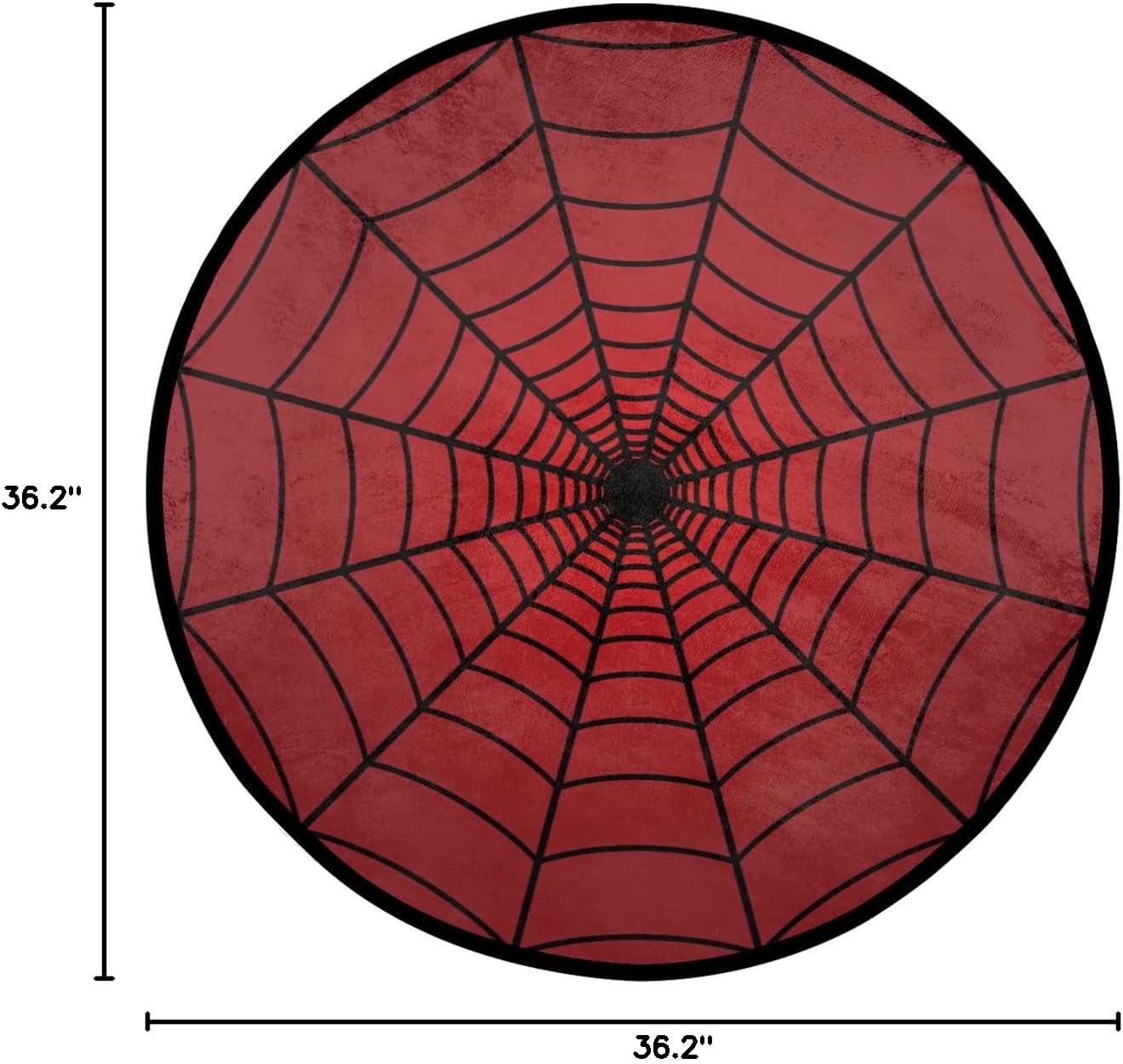 Round Area Rug Non-Slip Washable Large Area Rugs for Living Room Bathroom Bedroom Decor, 3 ft Diameter Cute Doormat Floor Carpet (Red Spider Web)