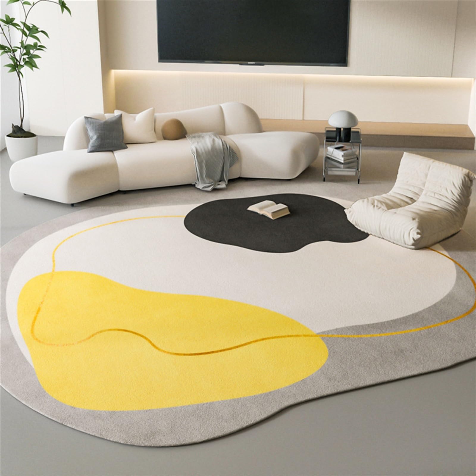 Unregelmäßig geformter Kunstfell-Teppich – weicher, warmer und gemütlicher Kunstteppich für einfache Pflege – perfekt für Heimdekoration und Komfort im Wohnzimmer, Schlafzimmer oder Büro.