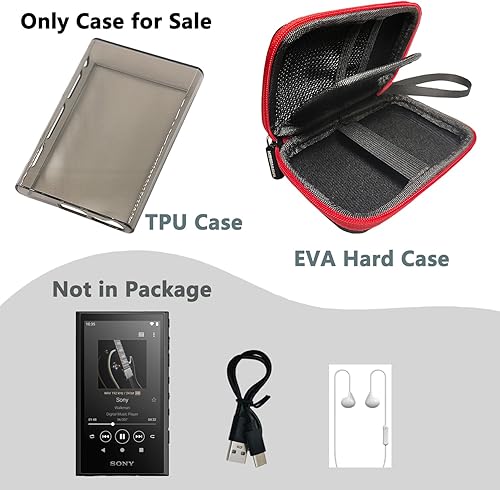 Miniatura 2 de Estuche rígido y TPU para Sony NW-A306 Walkman Reproductor de música digital portátil, protector de pantalla para Sony A306 Player Accesorios
