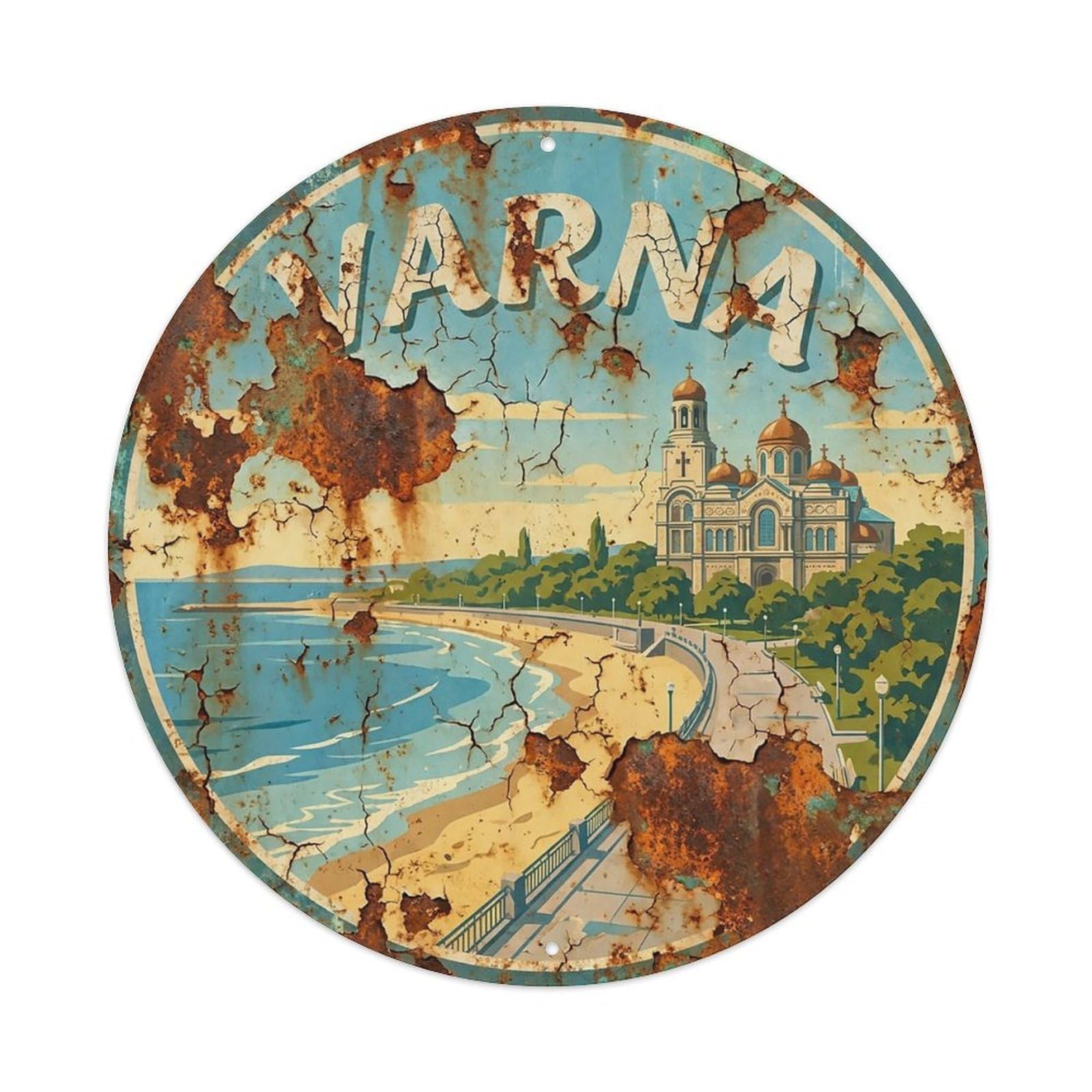 Retro Travel Bulgaria Varna Metal Tin Sign