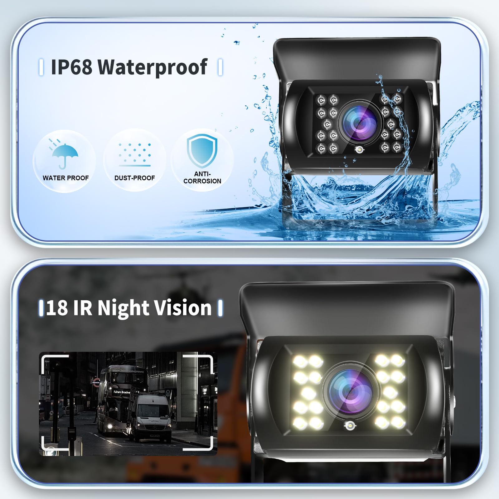 Kit Telecamera Retromarcia Con Monitor LCD 7 Pollici - Impermeabile, Visione Notturna IR, Per Auto, Camion, Camper - Foto 7